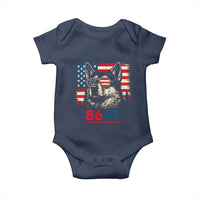 Vintage Patriotic German Shepherd 1776 Graphic Baby Onesie American Flag Sunglasses Cool Dog 4th of July Distressed