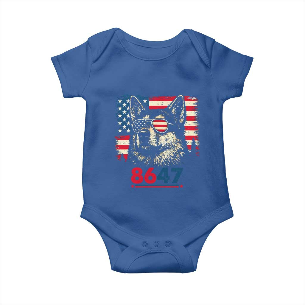 Vintage Patriotic German Shepherd 1776 Graphic Baby Onesie American Flag Sunglasses Cool Dog 4th of July Distressed