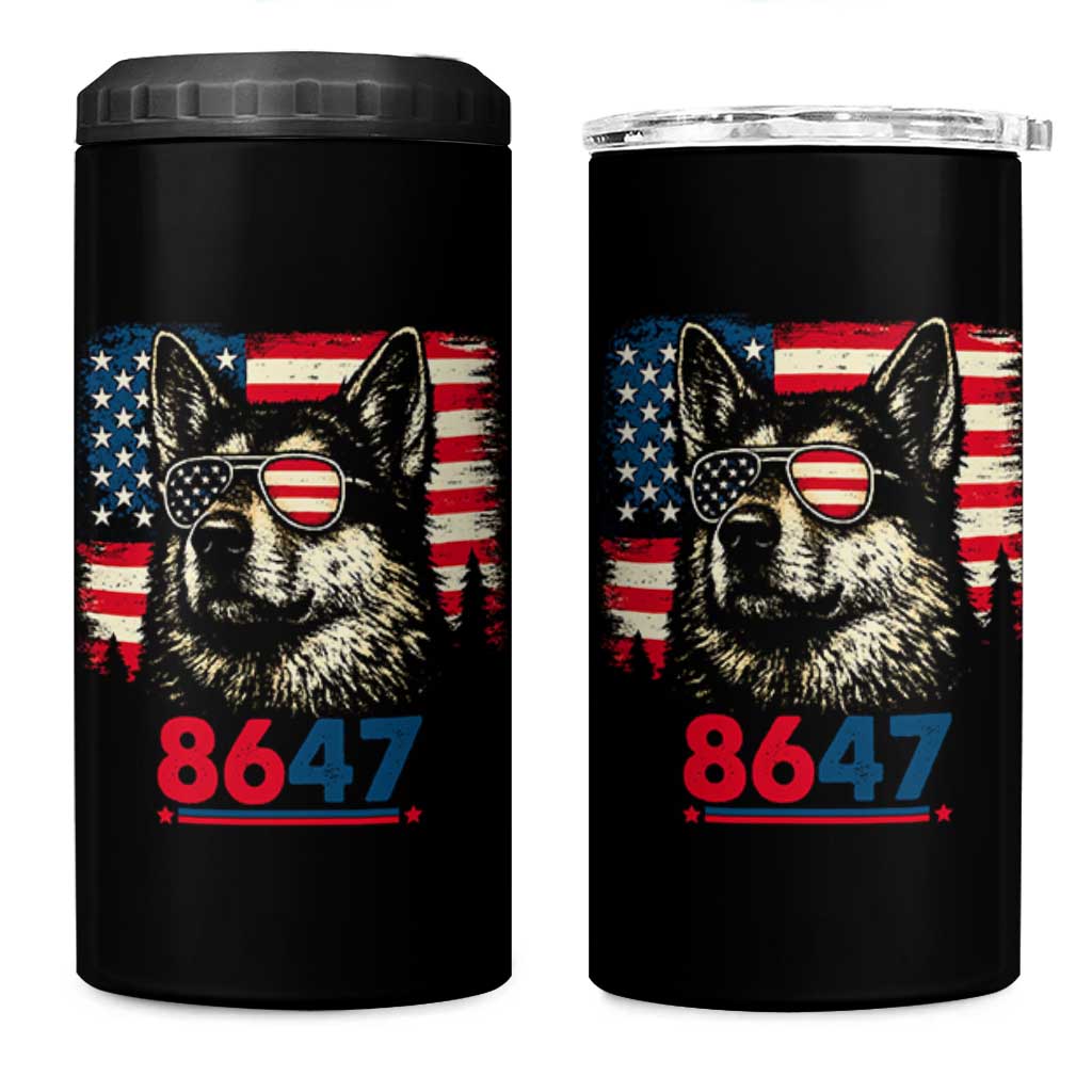 Vintage Patriotic German Shepherd 1776 Graphic 4 in 1 Can Cooler Tumbler American Flag Sunglasses Cool Dog 4th of July Distressed