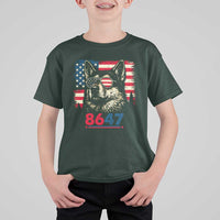 Vintage Patriotic German Shepherd 1776 Graphic T Shirt For Kid American Flag Sunglasses Cool Dog 4th of July Distressed