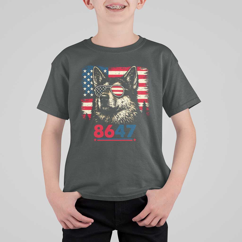 Vintage Patriotic German Shepherd 1776 Graphic T Shirt For Kid American Flag Sunglasses Cool Dog 4th of July Distressed