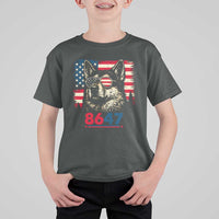 Vintage Patriotic German Shepherd 1776 Graphic T Shirt For Kid American Flag Sunglasses Cool Dog 4th of July Distressed
