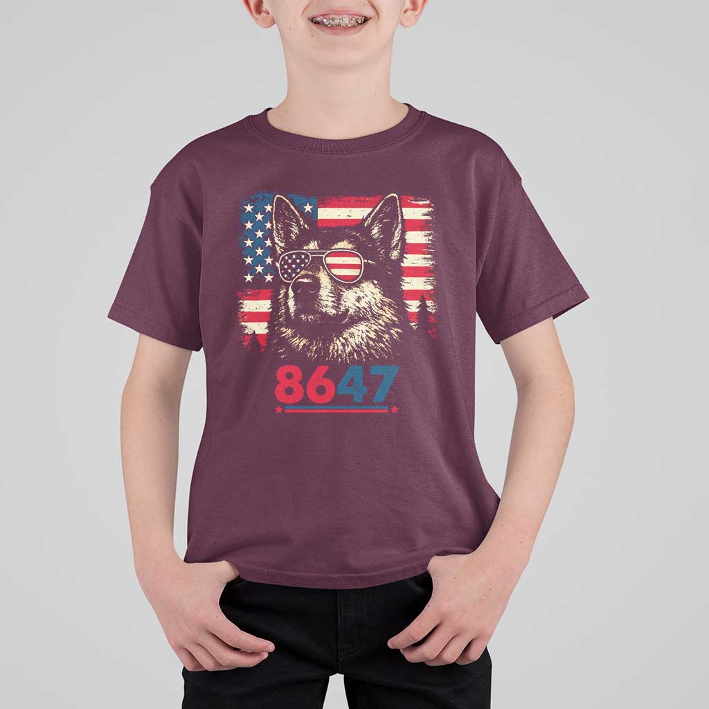Vintage Patriotic German Shepherd 1776 Graphic T Shirt For Kid American Flag Sunglasses Cool Dog 4th of July Distressed