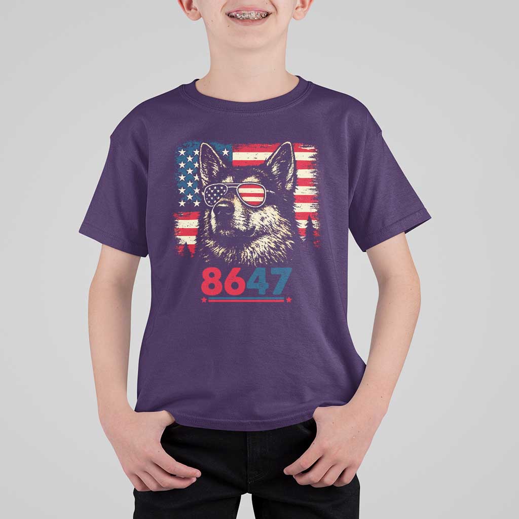 Vintage Patriotic German Shepherd 1776 Graphic T Shirt For Kid American Flag Sunglasses Cool Dog 4th of July Distressed