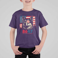 Vintage Patriotic German Shepherd 1776 Graphic T Shirt For Kid American Flag Sunglasses Cool Dog 4th of July Distressed