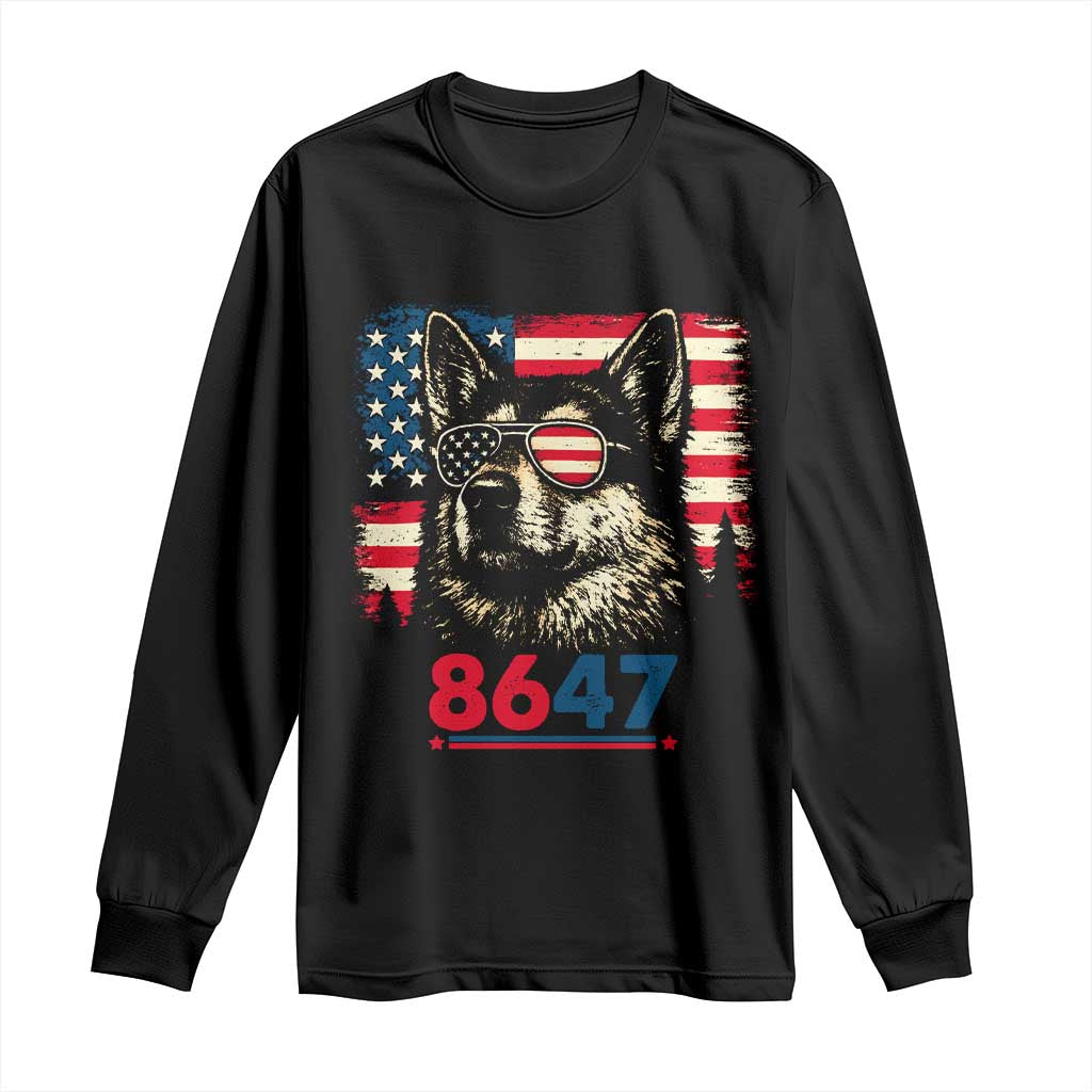 Vintage Patriotic German Shepherd 1776 Graphic Long Sleeve Shirt American Flag Sunglasses Cool Dog 4th of July Distressed