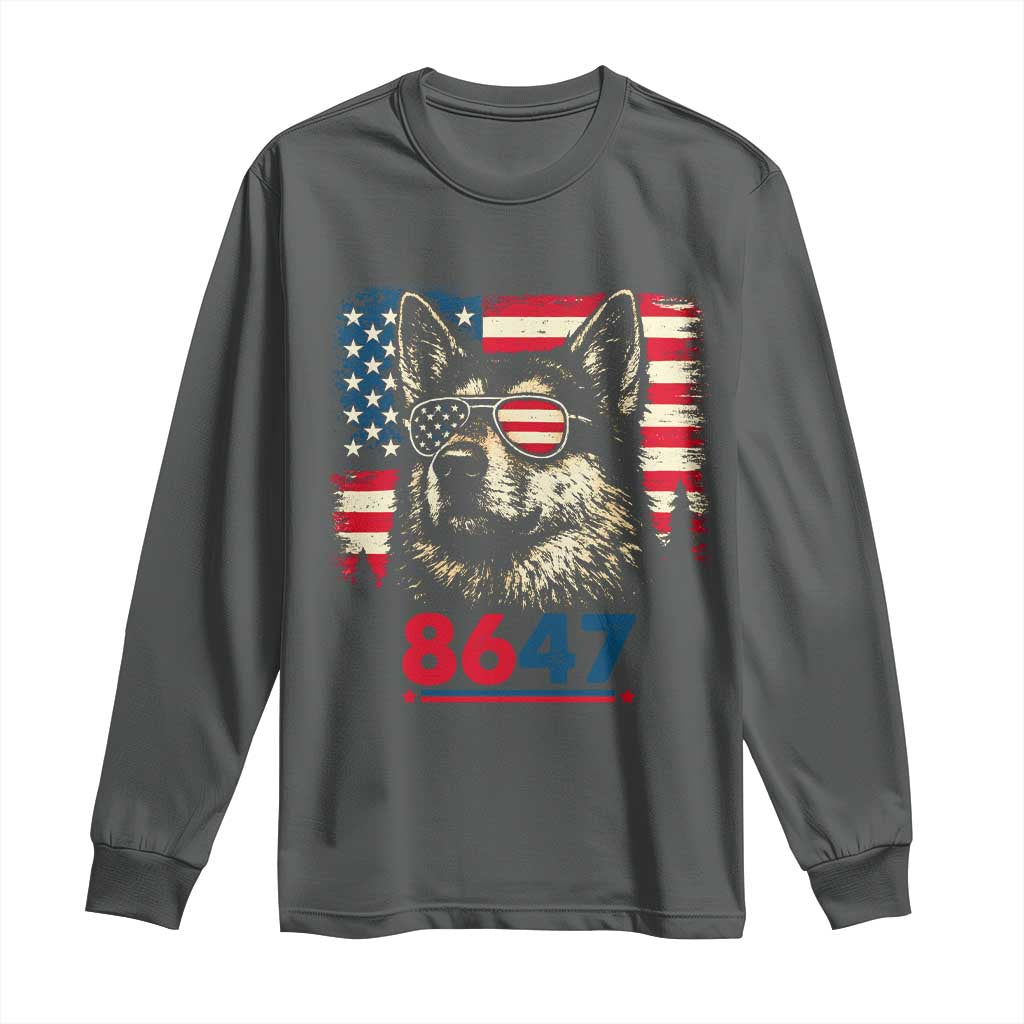 Vintage Patriotic German Shepherd 1776 Graphic Long Sleeve Shirt American Flag Sunglasses Cool Dog 4th of July Distressed