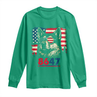 Vintage Patriotic German Shepherd 1776 Graphic Long Sleeve Shirt American Flag Sunglasses Cool Dog 4th of July Distressed