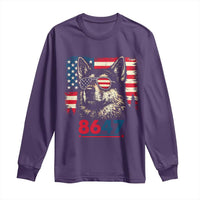 Vintage Patriotic German Shepherd 1776 Graphic Long Sleeve Shirt American Flag Sunglasses Cool Dog 4th of July Distressed
