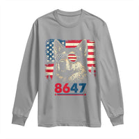 Vintage Patriotic German Shepherd 1776 Graphic Long Sleeve Shirt American Flag Sunglasses Cool Dog 4th of July Distressed