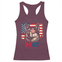 Vintage Patriotic German Shepherd 1776 Graphic Racerback Tank Top American Flag Sunglasses Cool Dog 4th of July Distressed