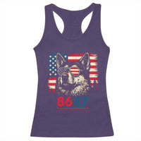 Vintage Patriotic German Shepherd 1776 Graphic Racerback Tank Top American Flag Sunglasses Cool Dog 4th of July Distressed