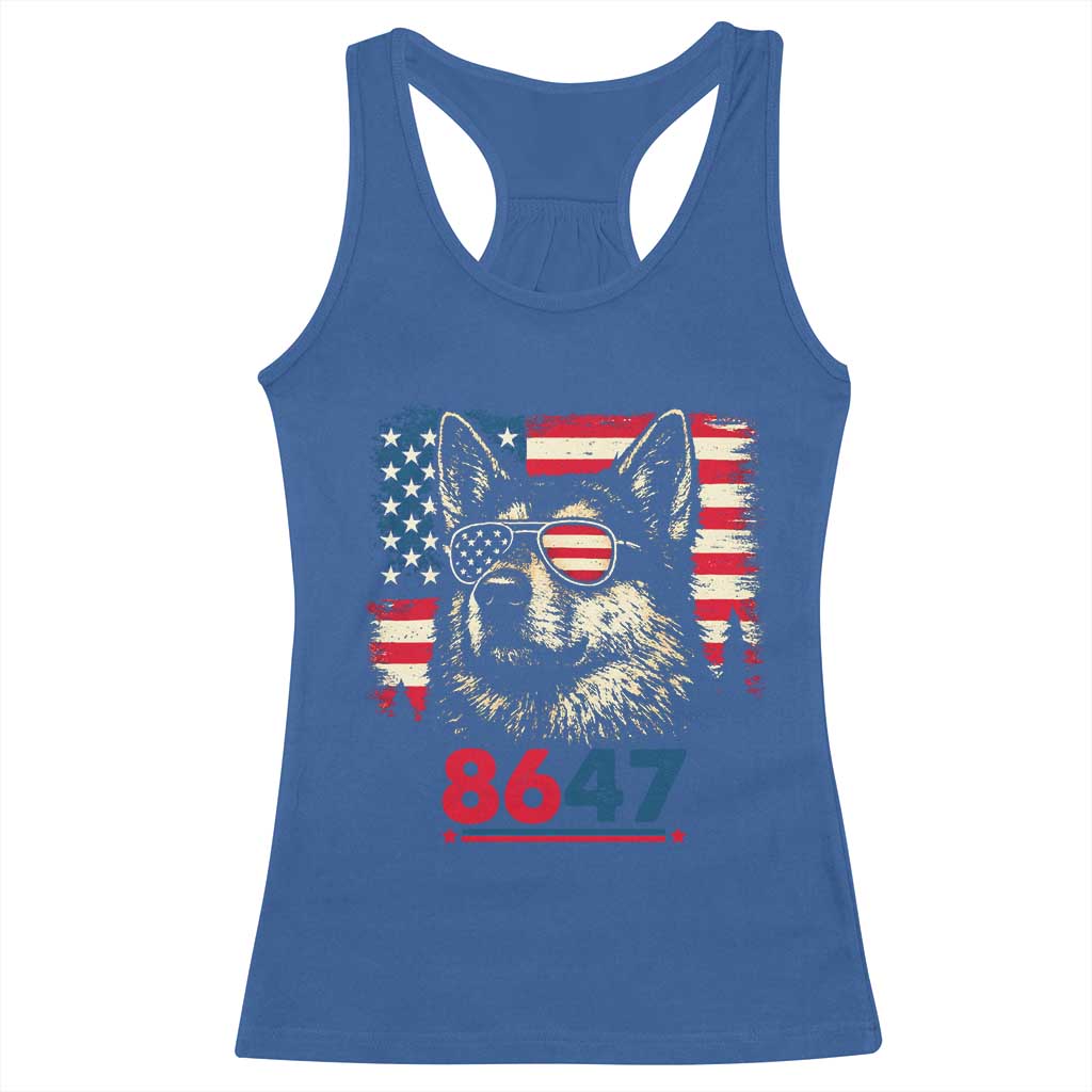 Vintage Patriotic German Shepherd 1776 Graphic Racerback Tank Top American Flag Sunglasses Cool Dog 4th of July Distressed