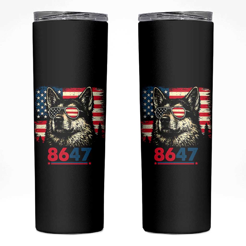 Vintage Patriotic German Shepherd 1776 Graphic Skinny Tumbler American Flag Sunglasses Cool Dog 4th of July Distressed