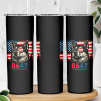 Vintage Patriotic German Shepherd 1776 Graphic Skinny Tumbler American Flag Sunglasses Cool Dog 4th of July Distressed
