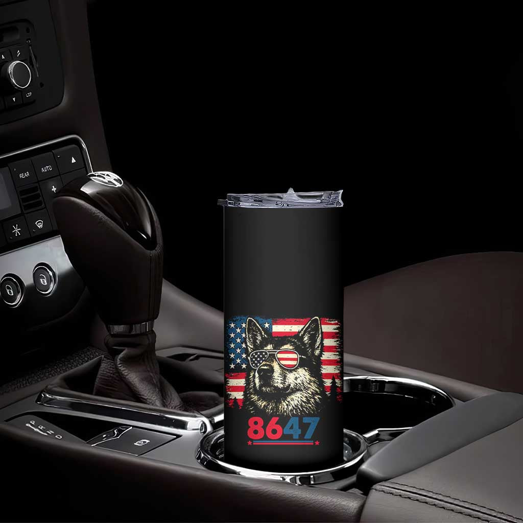 Vintage Patriotic German Shepherd 1776 Graphic Skinny Tumbler American Flag Sunglasses Cool Dog 4th of July Distressed
