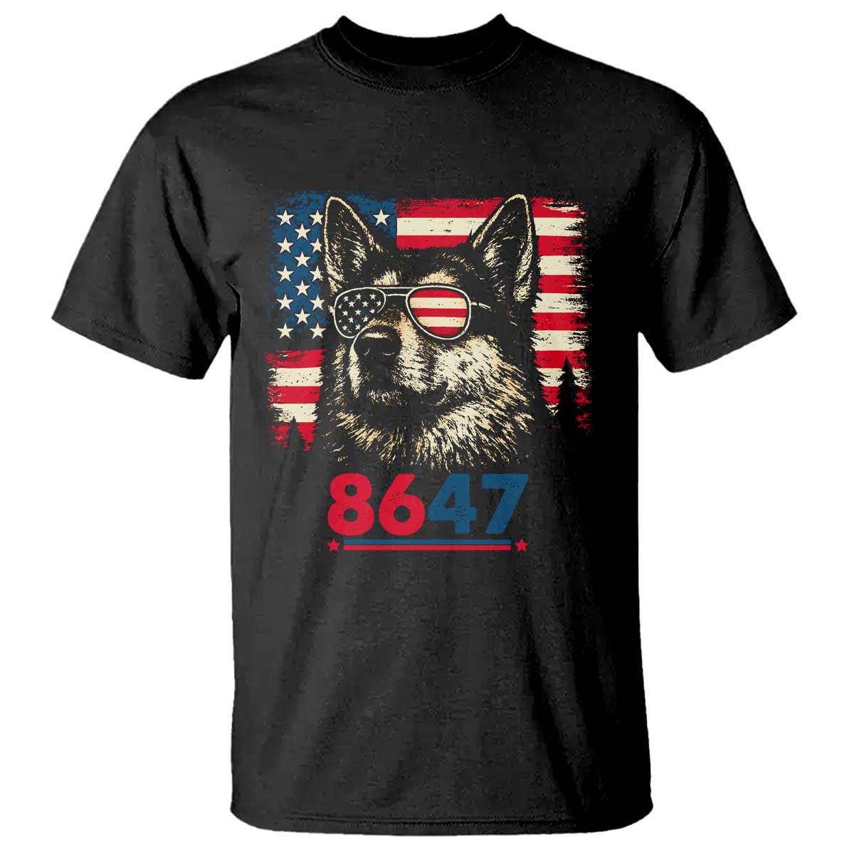 Vintage Patriotic German Shepherd 1776 Graphic T Shirt American Flag Sunglasses Cool Dog 4th of July Distressed