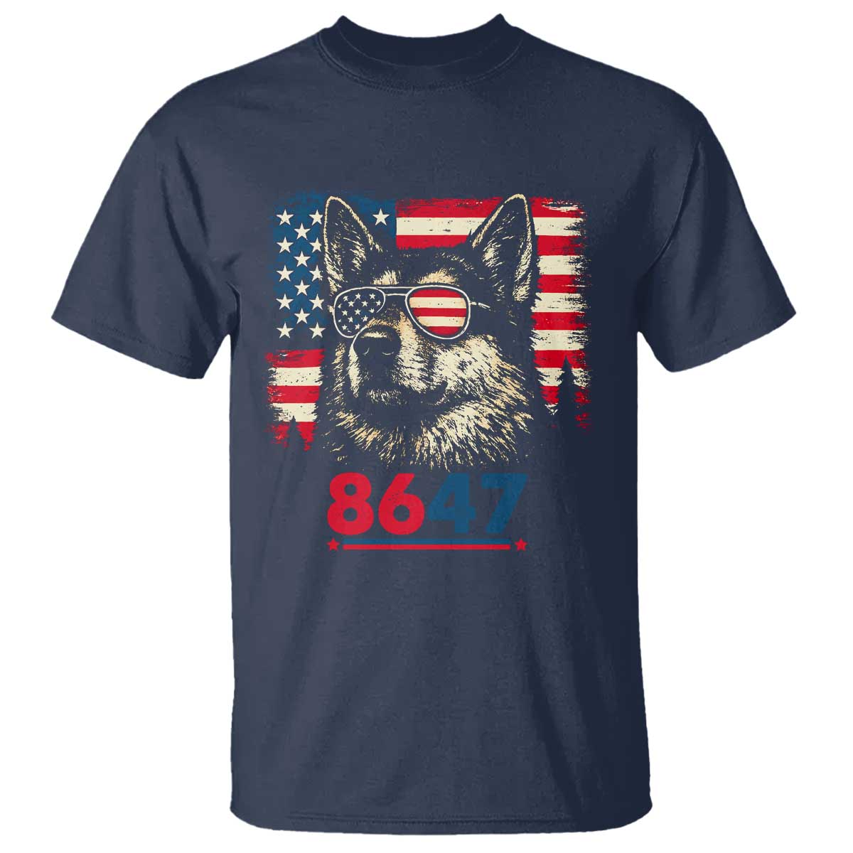 Vintage Patriotic German Shepherd 1776 Graphic T Shirt American Flag Sunglasses Cool Dog 4th of July Distressed