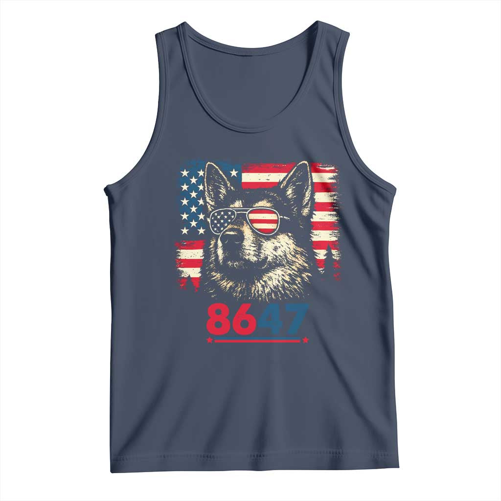 Vintage Patriotic German Shepherd 1776 Graphic Tank Top American Flag Sunglasses Cool Dog 4th of July Distressed