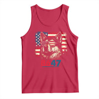 Vintage Patriotic German Shepherd 1776 Graphic Tank Top American Flag Sunglasses Cool Dog 4th of July Distressed