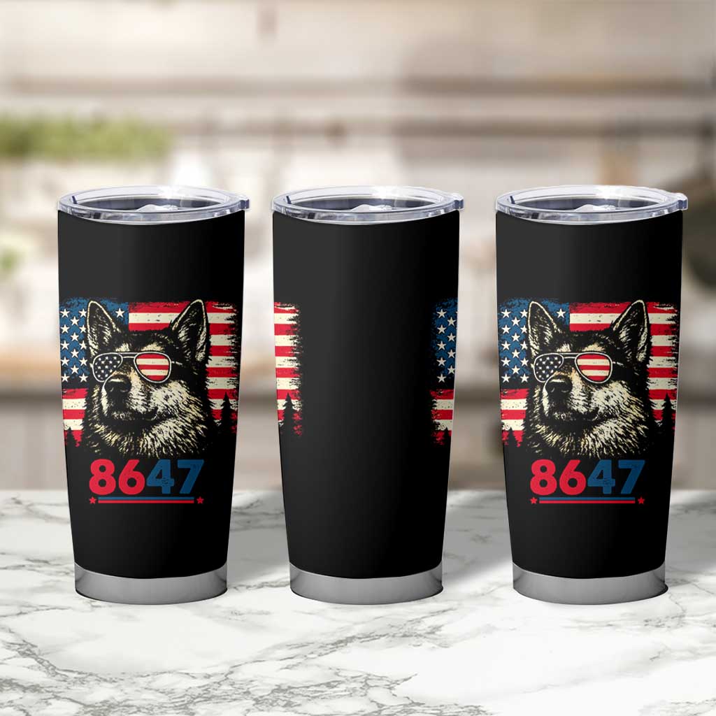 Vintage Patriotic German Shepherd 1776 Graphic Tumbler Cup American Flag Sunglasses Cool Dog 4th of July Distressed