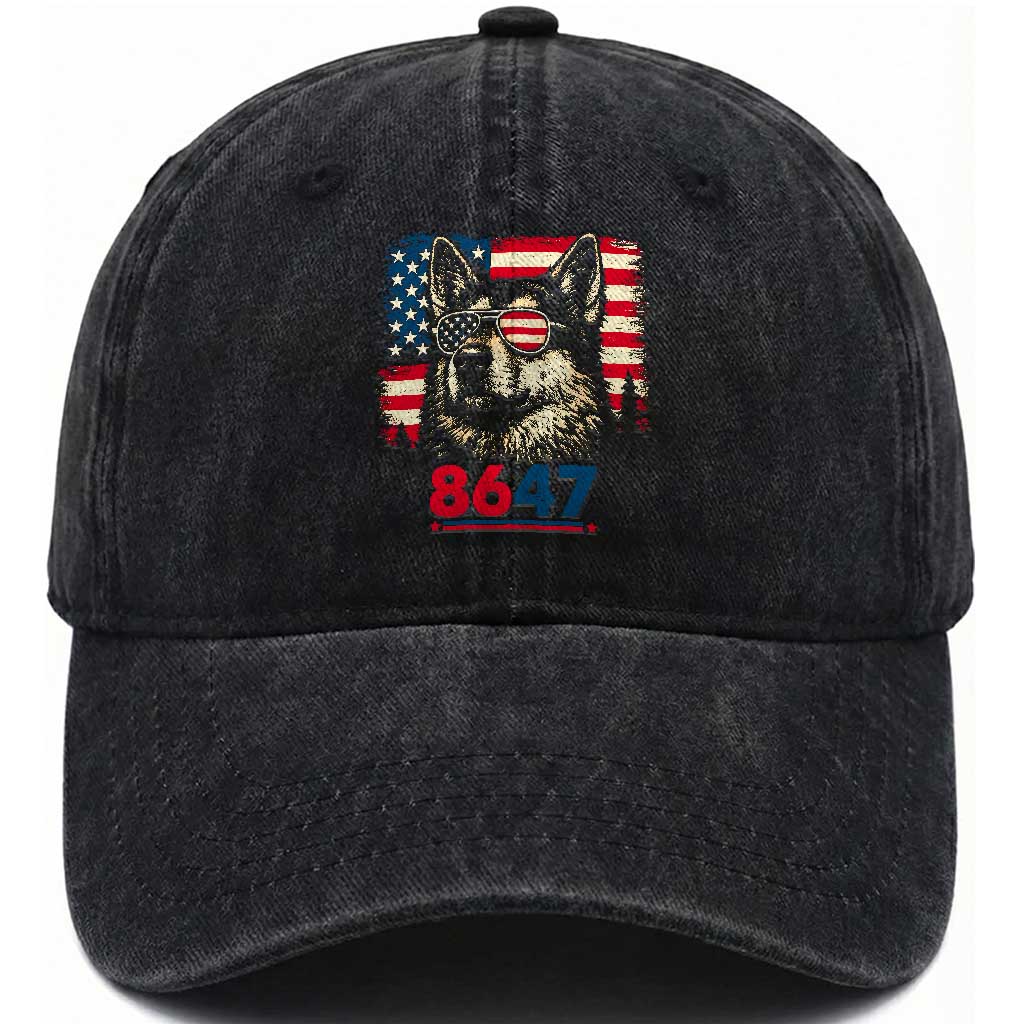 Vintage Patriotic German Shepherd 1776 Graphic Washed Cotton Baseball Cap American Flag Sunglasses Cool Dog 4th of July Distressed