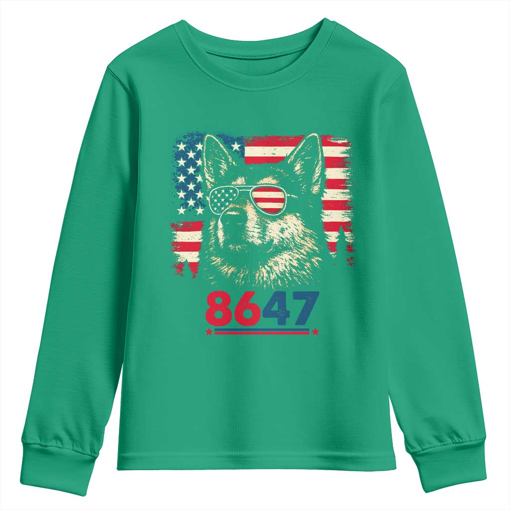 Vintage Patriotic German Shepherd 1776 Graphic Youth Sweatshirt American Flag Sunglasses Cool Dog 4th of July Distressed