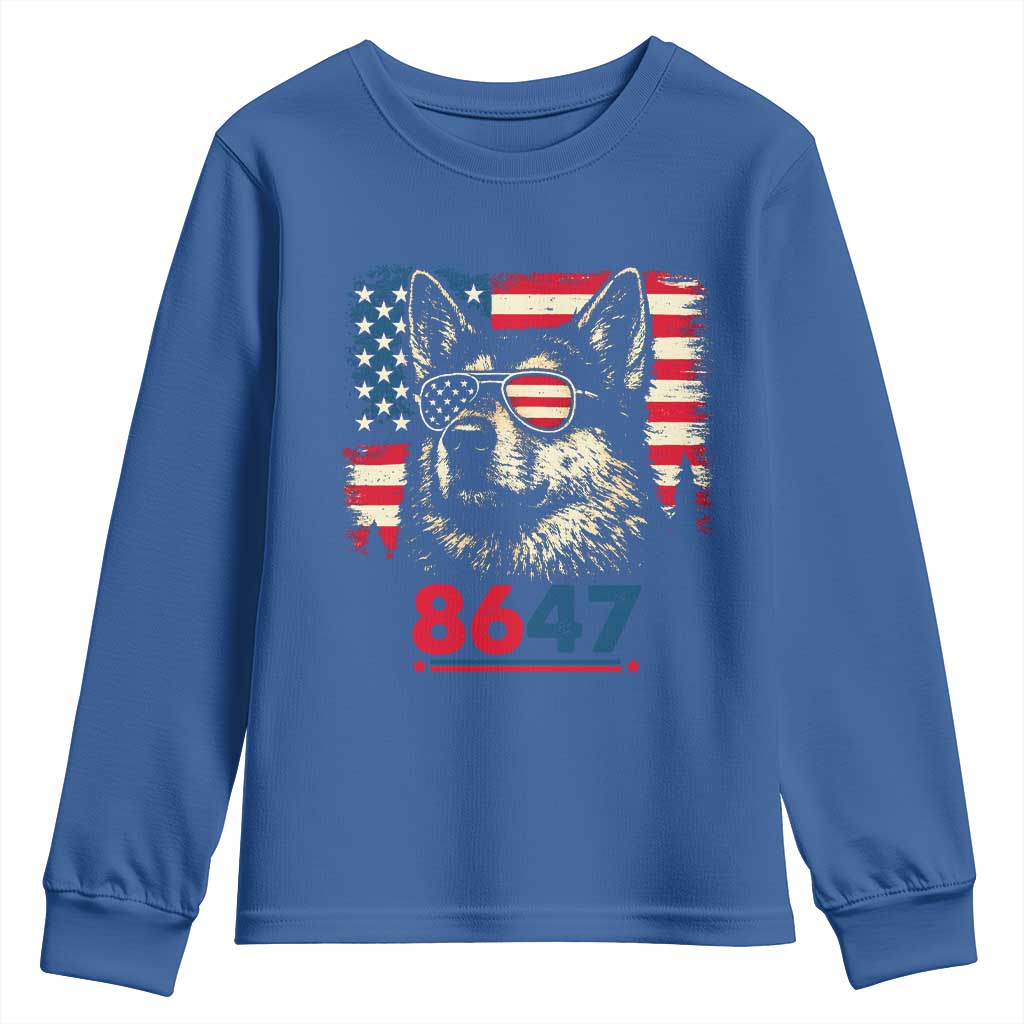 Vintage Patriotic German Shepherd 1776 Graphic Youth Sweatshirt American Flag Sunglasses Cool Dog 4th of July Distressed