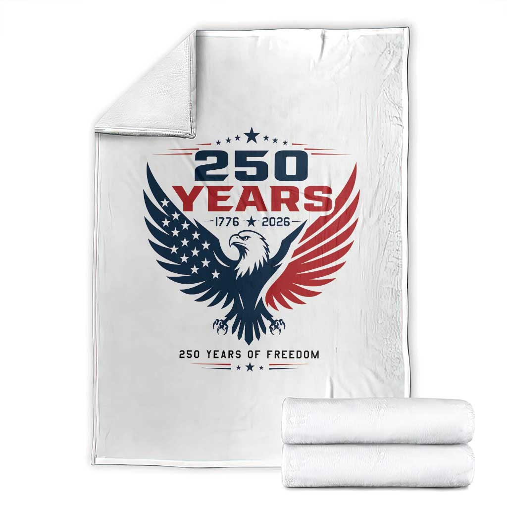 250 Years of Freedom Commemorative Patriotic Eagle Throw Blanket Majestic American Flag Winged Eagle 1776 to 2026 Semiquincentennial