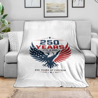 250 Years of Freedom Commemorative Patriotic Eagle Throw Blanket Majestic American Flag Winged Eagle 1776 to 2026 Semiquincentennial