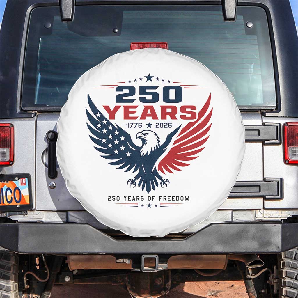250 Years of Freedom Commemorative Patriotic Eagle Spare Tire Cover Majestic American Flag Winged Eagle 1776 to 2026 Semiquincentennial