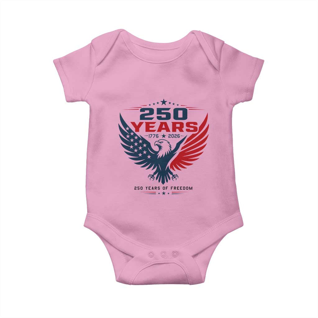 250 Years of Freedom Commemorative Patriotic Eagle Baby Onesie Majestic American Flag Winged Eagle 1776 to 2026 Semiquincentennial