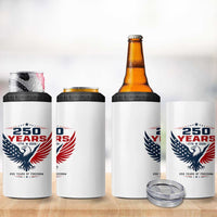 250 Years of Freedom Commemorative Patriotic Eagle 4 in 1 Can Cooler Tumbler Majestic American Flag Winged Eagle 1776 to 2026 Semiquincentennial