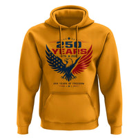250 Years of Freedom Commemorative Patriotic Eagle Hoodie Majestic American Flag Winged Eagle 1776 to 2026 Semiquincentennial