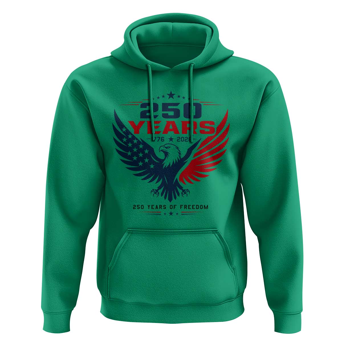 250 Years of Freedom Commemorative Patriotic Eagle Hoodie Majestic American Flag Winged Eagle 1776 to 2026 Semiquincentennial