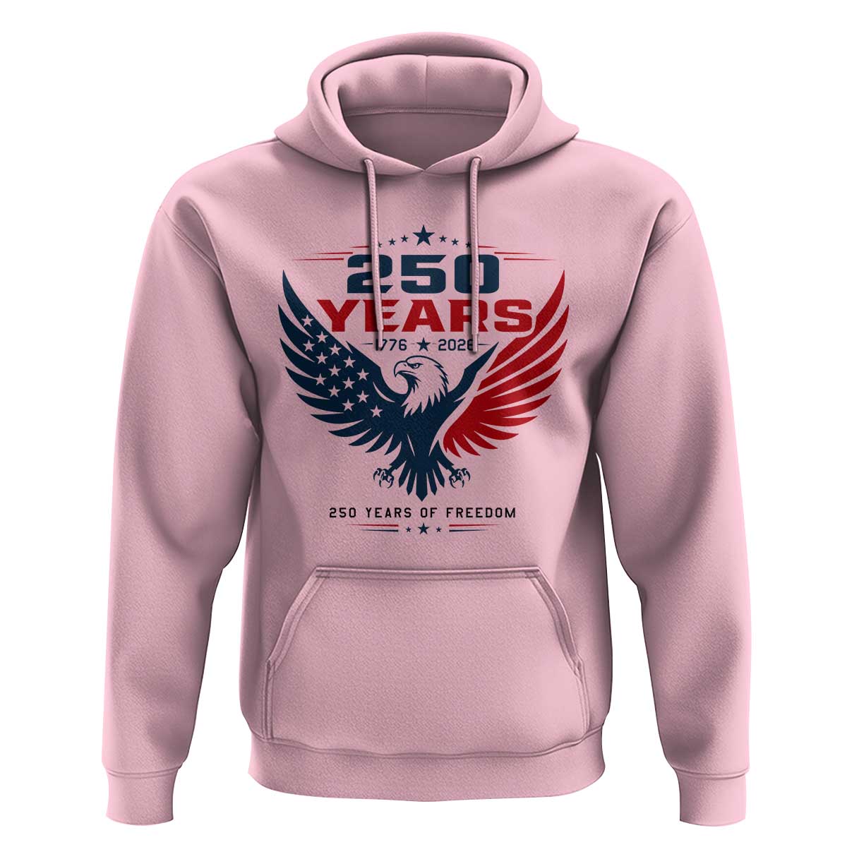 250 Years of Freedom Commemorative Patriotic Eagle Hoodie Majestic American Flag Winged Eagle 1776 to 2026 Semiquincentennial