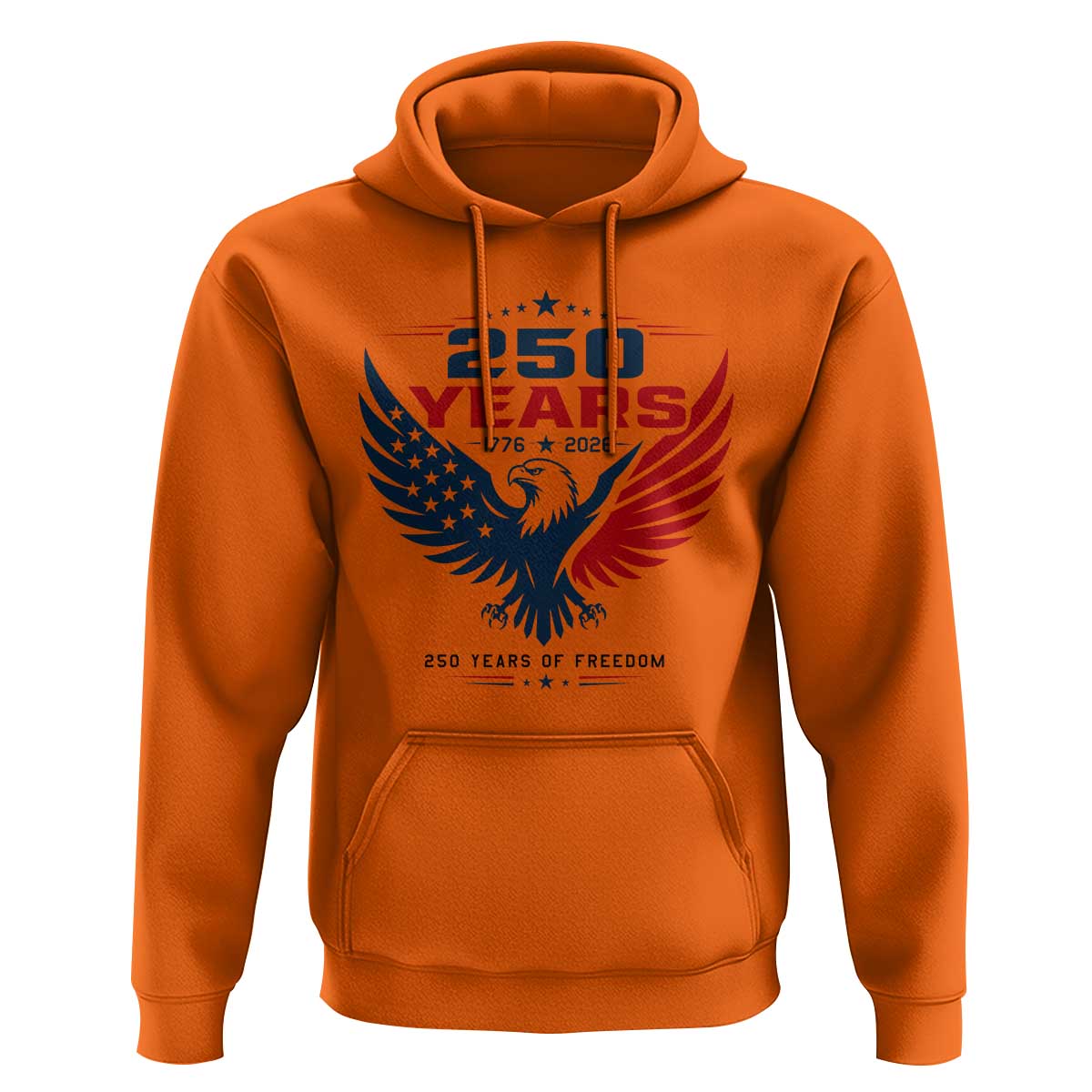 250 Years of Freedom Commemorative Patriotic Eagle Hoodie Majestic American Flag Winged Eagle 1776 to 2026 Semiquincentennial