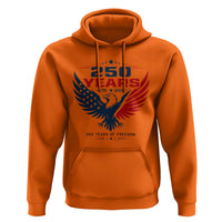 250 Years of Freedom Commemorative Patriotic Eagle Hoodie Majestic American Flag Winged Eagle 1776 to 2026 Semiquincentennial