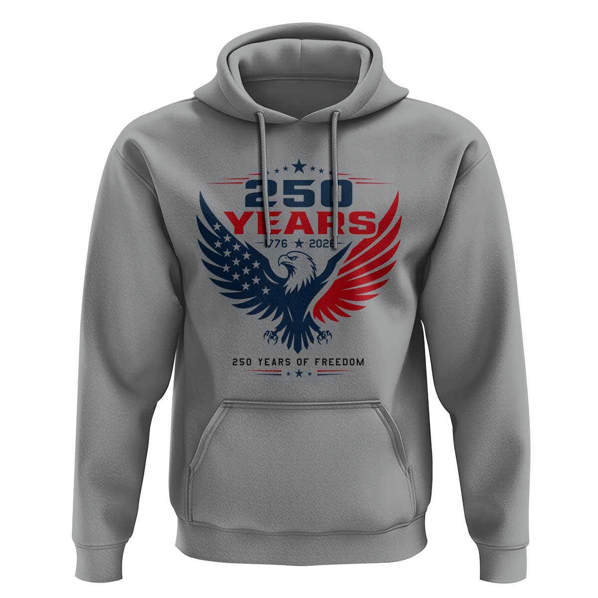 250 Years of Freedom Commemorative Patriotic Eagle Hoodie Majestic American Flag Winged Eagle 1776 to 2026 Semiquincentennial