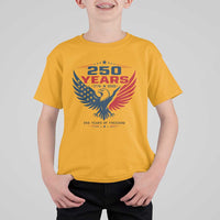 250 Years of Freedom Commemorative Patriotic Eagle T Shirt For Kid Majestic American Flag Winged Eagle 1776 to 2026 Semiquincentennial