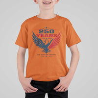 250 Years of Freedom Commemorative Patriotic Eagle T Shirt For Kid Majestic American Flag Winged Eagle 1776 to 2026 Semiquincentennial