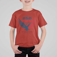 250 Years of Freedom Commemorative Patriotic Eagle T Shirt For Kid Majestic American Flag Winged Eagle 1776 to 2026 Semiquincentennial