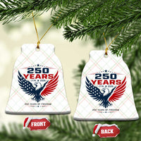 250 Years of Freedom Commemorative Patriotic Eagle Ceramic Ornament Majestic American Flag Winged Eagle 1776 to 2026 Semiquincentennial