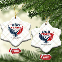 250 Years of Freedom Commemorative Patriotic Eagle Ceramic Ornament Majestic American Flag Winged Eagle 1776 to 2026 Semiquincentennial