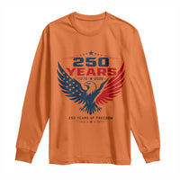 250 Years of Freedom Commemorative Patriotic Eagle Long Sleeve Shirt Majestic American Flag Winged Eagle 1776 to 2026 Semiquincentennial