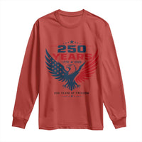 250 Years of Freedom Commemorative Patriotic Eagle Long Sleeve Shirt Majestic American Flag Winged Eagle 1776 to 2026 Semiquincentennial