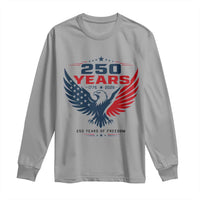 250 Years of Freedom Commemorative Patriotic Eagle Long Sleeve Shirt Majestic American Flag Winged Eagle 1776 to 2026 Semiquincentennial
