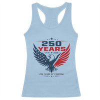 250 Years of Freedom Commemorative Patriotic Eagle Racerback Tank Top Majestic American Flag Winged Eagle 1776 to 2026 Semiquincentennial