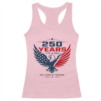 250 Years of Freedom Commemorative Patriotic Eagle Racerback Tank Top Majestic American Flag Winged Eagle 1776 to 2026 Semiquincentennial