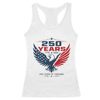 250 Years of Freedom Commemorative Patriotic Eagle Racerback Tank Top Majestic American Flag Winged Eagle 1776 to 2026 Semiquincentennial